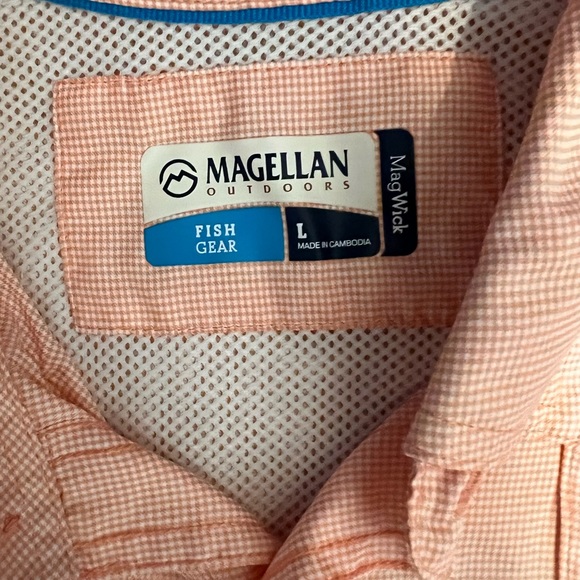 Magellan Outdoors Other - Magellan Outdoor Mens Large Shirt Mag Wick Fish Gear Angler Fit Vented Gingham